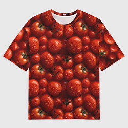 Мужская футболка оверсайз Сочная текстура из томатов