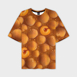 Мужская футболка оверсайз Сочная текстура из персиков