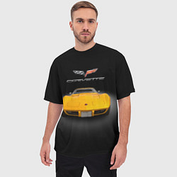 Футболка оверсайз мужская Американский маслкар Chevrolet Corvette Stingray, цвет: 3D-принт — фото 2