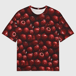 Мужская футболка оверсайз Сочная текстура из вишни
