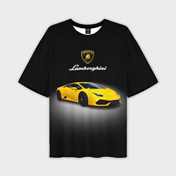 Мужская футболка оверсайз Спорткар Lamborghini Aventador