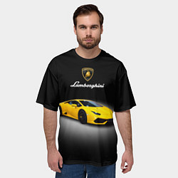 Футболка оверсайз мужская Спорткар Lamborghini Aventador, цвет: 3D-принт — фото 2