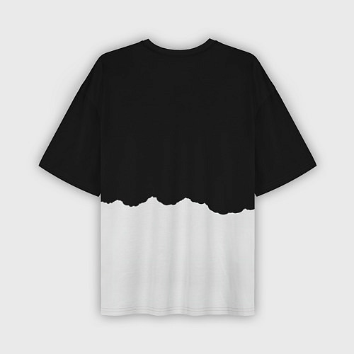Мужская футболка оверсайз Черно-белая галактика / 3D-принт – фото 2