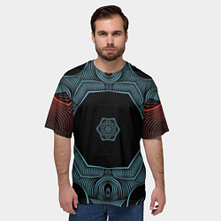Футболка оверсайз мужская Орнамент этнические узоры, цвет: 3D-принт — фото 2