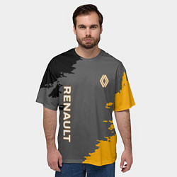 Футболка оверсайз мужская Renault черно-желтые брызги, цвет: 3D-принт — фото 2