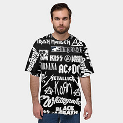 Футболка оверсайз мужская Сборник тяжёлого рока, цвет: 3D-принт — фото 2