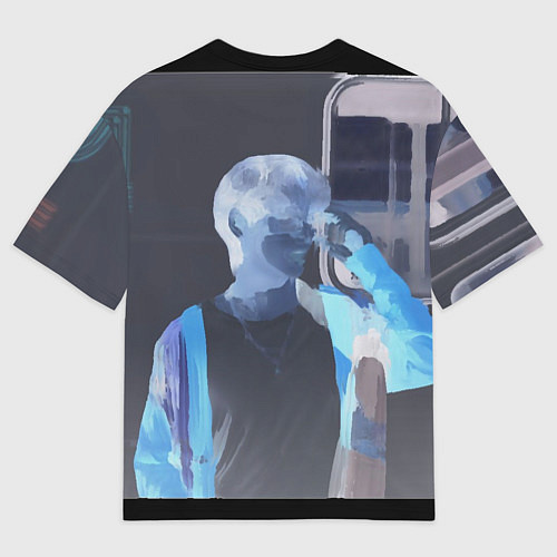 Мужская футболка оверсайз Потрет Тэхена маслом / 3D-принт – фото 2