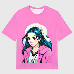 Футболка оверсайз мужская Grimes в розовых тонах, цвет: 3D-принт