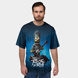 Футболка оверсайз мужская Simpson rock, цвет: 3D-принт — фото 2