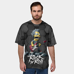 Футболка оверсайз мужская Рок Симпсоны, цвет: 3D-принт — фото 2