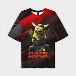 Футболка оверсайз мужская Pikachu Rock style, цвет: 3D-принт