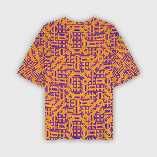 Мужская футболка оверсайз Фиолетовый векторный узор / 3D-принт – фото 2