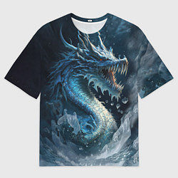 Футболка оверсайз мужская Ледяной дракон, цвет: 3D-принт