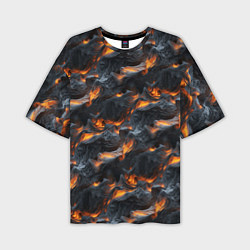Мужская футболка оверсайз Огненные волны - pattern
