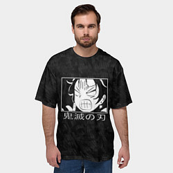 Футболка оверсайз мужская Тандзиро Камадо во время тренировок, цвет: 3D-принт — фото 2