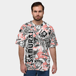 Футболка оверсайз мужская Самурай татуировки, цвет: 3D-принт — фото 2