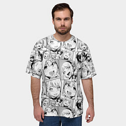 Футболка оверсайз мужская Anime hentai ahegao, цвет: 3D-принт — фото 2