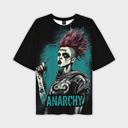 Мужская футболка оверсайз Девушка анархия