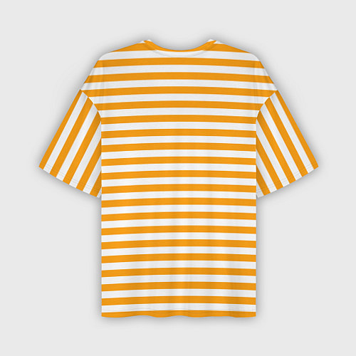 Мужская футболка оверсайз Тельняшка оранжевая МЧС / 3D-принт – фото 2
