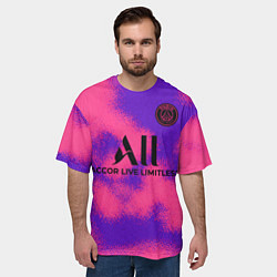 Футболка оверсайз мужская Килиан Мбаппе форма ПСЖ четвертая, цвет: 3D-принт — фото 2