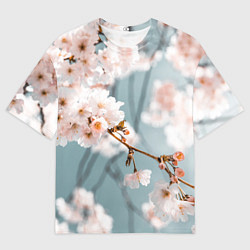 Футболка оверсайз мужская Японские красивые цветы, цвет: 3D-принт