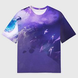 Мужская футболка оверсайз Фиолетовый необъятный космос