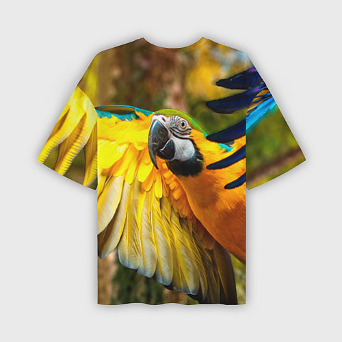 Мужская футболка оверсайз Взлёт попугая / 3D-принт – фото 2