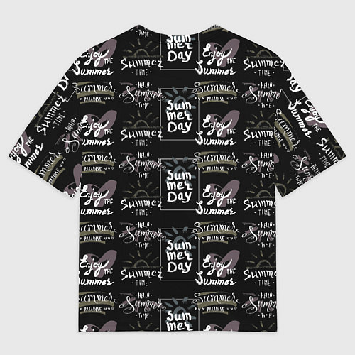 Мужская футболка оверсайз Hello summer time / 3D-принт – фото 2