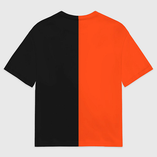 Мужская футболка оверсайз Черно-оранжевый с названиями городов / 3D-принт – фото 2