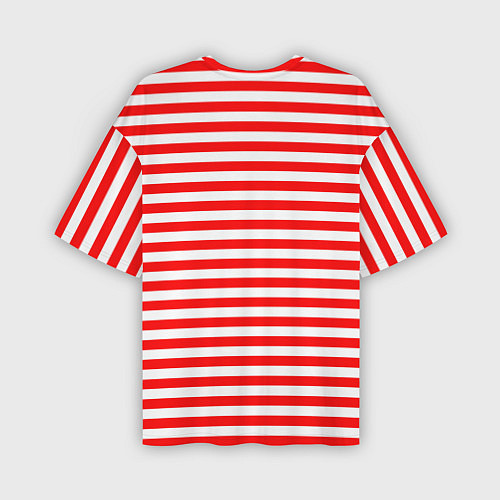 Мужская футболка оверсайз Ярко красные полосы / 3D-принт – фото 2