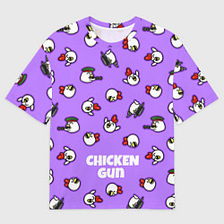Футболка оверсайз мужская Chicken Gun - паттерн, цвет: 3D-принт