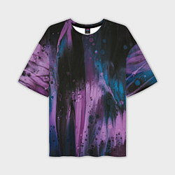 Мужская футболка оверсайз Фиолетовые абстрактные тени