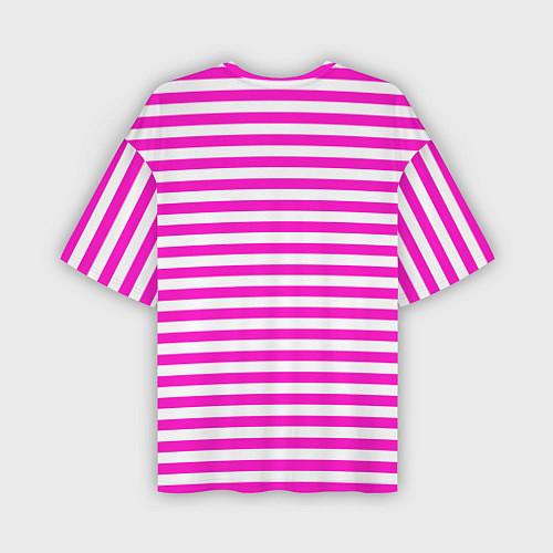 Мужская футболка оверсайз Ярко-розовые полосы / 3D-принт – фото 2