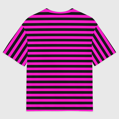 Мужская футболка оверсайз Черно-розовые Эмо полосы / 3D-принт – фото 2
