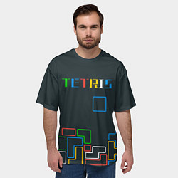 Футболка оверсайз мужская Tetris neon, цвет: 3D-принт — фото 2