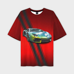 Мужская футболка оверсайз Итальянский суперкар Lamborghini Reventon
