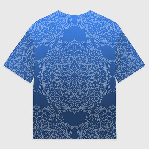 Мужская футболка оверсайз Мандала на градиенте синего цвета / 3D-принт – фото 2