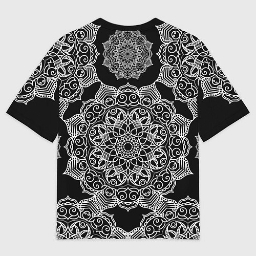 Мужская футболка оверсайз Мандала на черном фоне / 3D-принт – фото 2