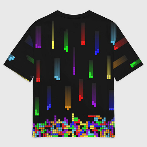 Мужская футболка оверсайз Falling blocks tetris / 3D-принт – фото 2