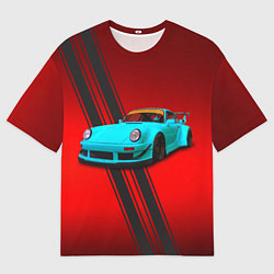 Мужская футболка оверсайз Немецкий спортивный автомобиль Porsche 911