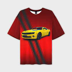 Футболка оверсайз мужская Спортивный американский автомобиль Chevrolet Camar, цвет: 3D-принт