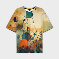 Мужская футболка оверсайз Абстрактная гранжевая композиция с пятнами: арт не