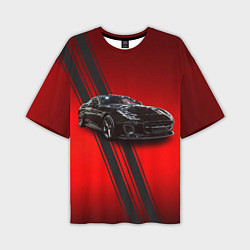 Мужская футболка оверсайз Английский спортивный автомобиль Jaguar