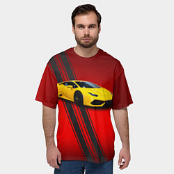 Футболка оверсайз мужская Итальянский гиперкар Lamborghini Aventador, цвет: 3D-принт — фото 2