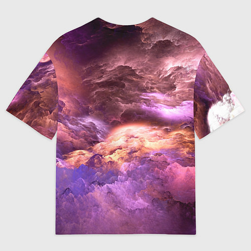 Мужская футболка оверсайз Фиолетовое облако / 3D-принт – фото 2