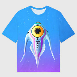 Мужская футболка оверсайз Subnautica инопланетная рыба