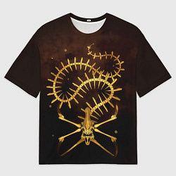 Футболка оверсайз мужская Subnautica скелет морского чудовища, цвет: 3D-принт