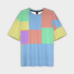Мужская футболка оверсайз Разноцветные квадраты и прямоугольники