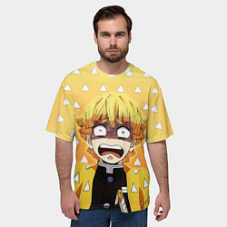 Футболка оверсайз мужская Зеницу Агацума в ужасе, цвет: 3D-принт — фото 2