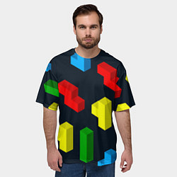 Футболка оверсайз мужская Крупные фигуры из игры Тетрис, цвет: 3D-принт — фото 2